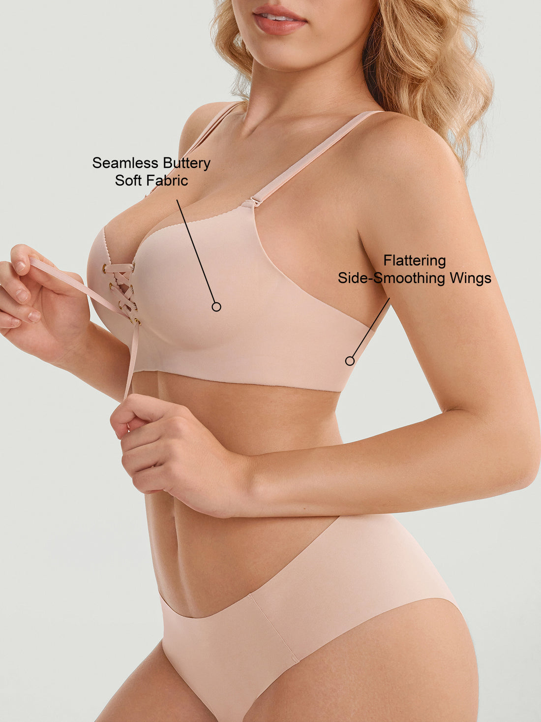 Drawstring Push-Up Bra