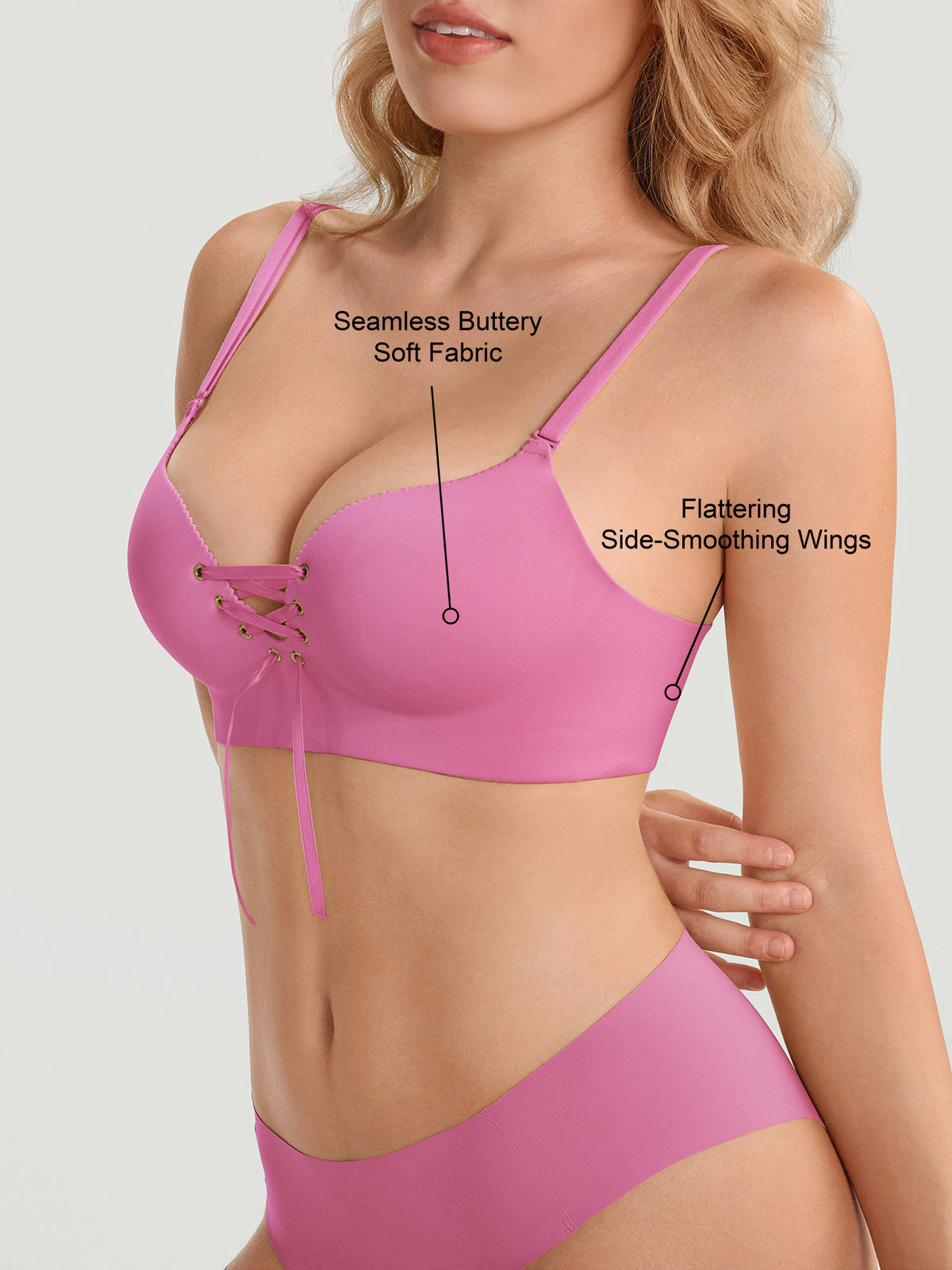 Drawstring Push-Up Bra