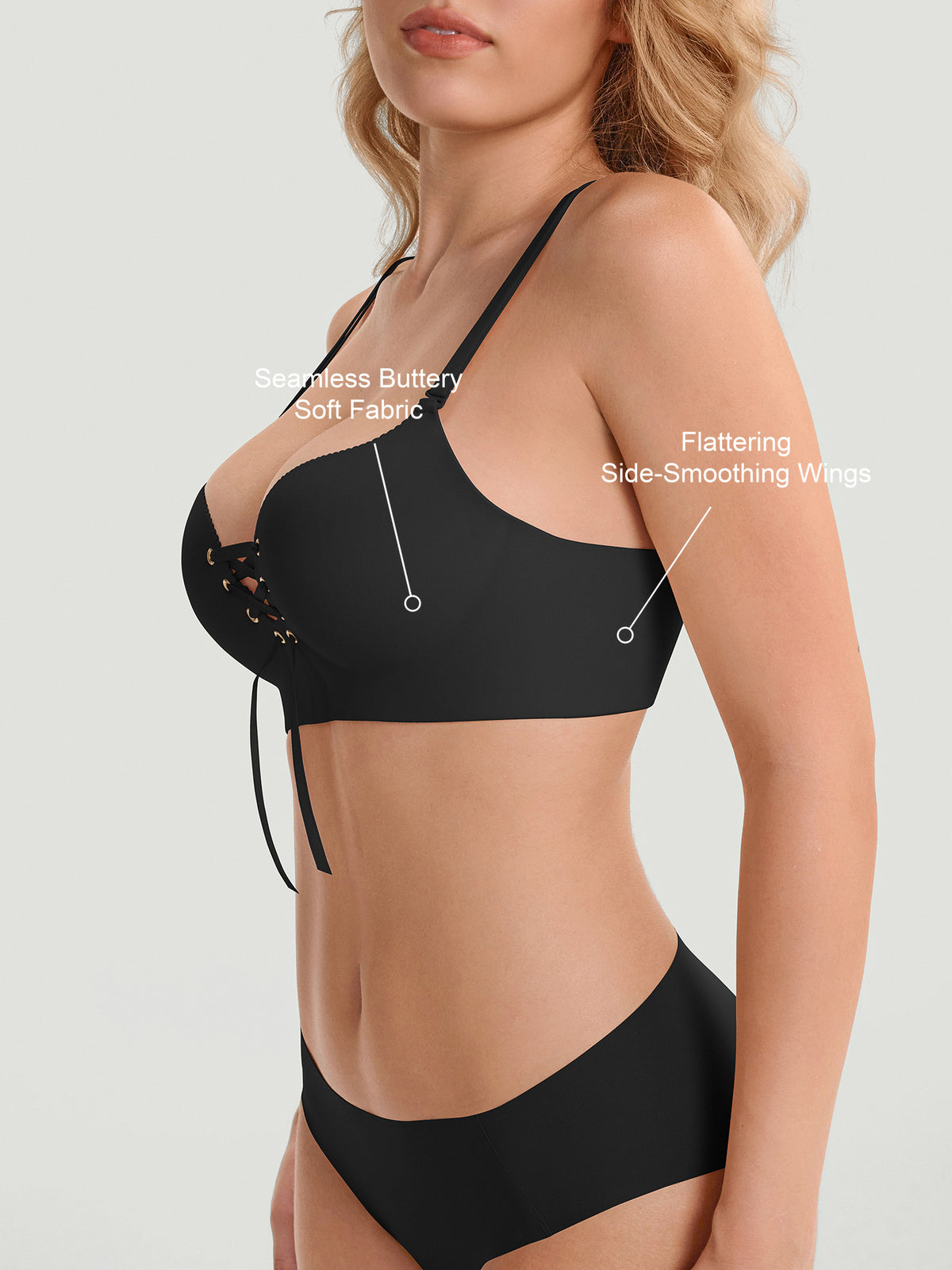 Drawstring Push-Up Bra