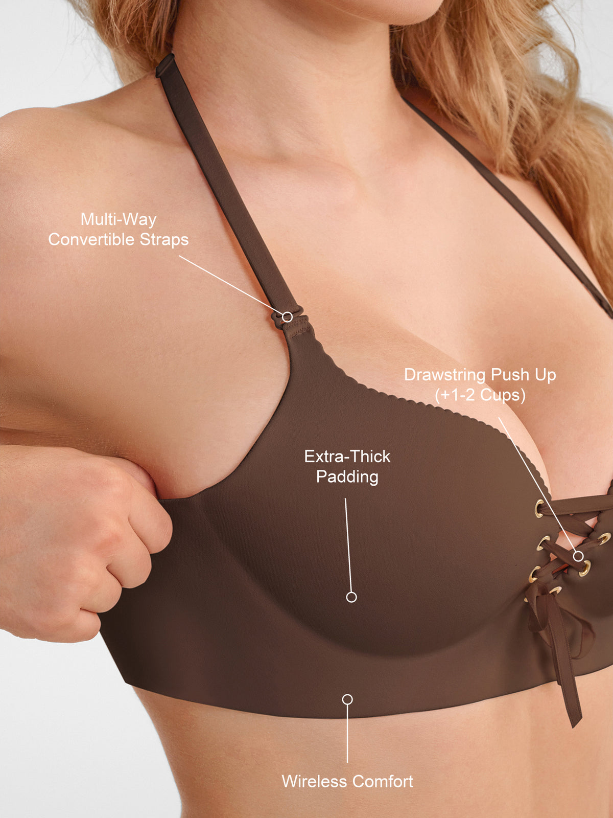 Drawstring Push-Up Bra