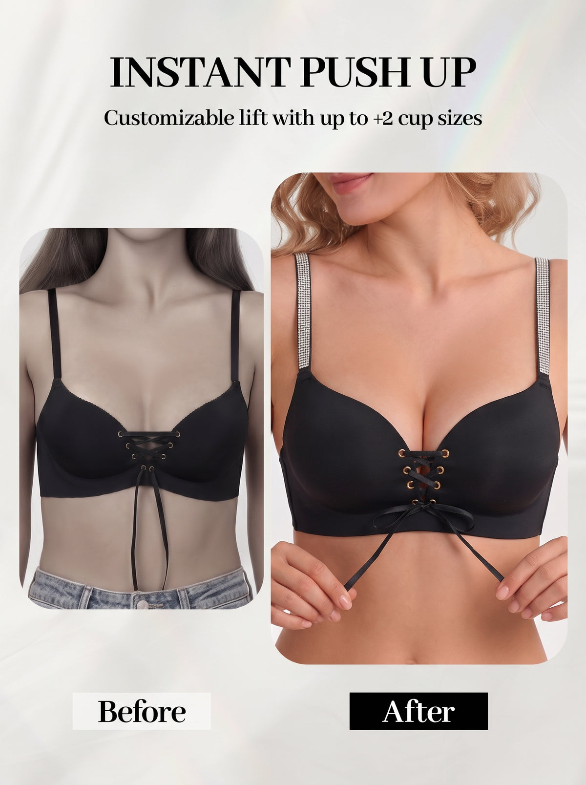 Drawstring Push-Up Bra