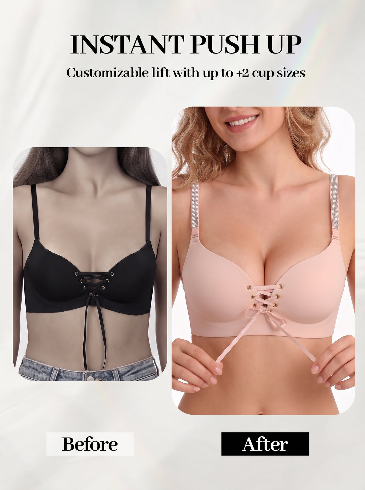 Drawstring Push-Up Bra