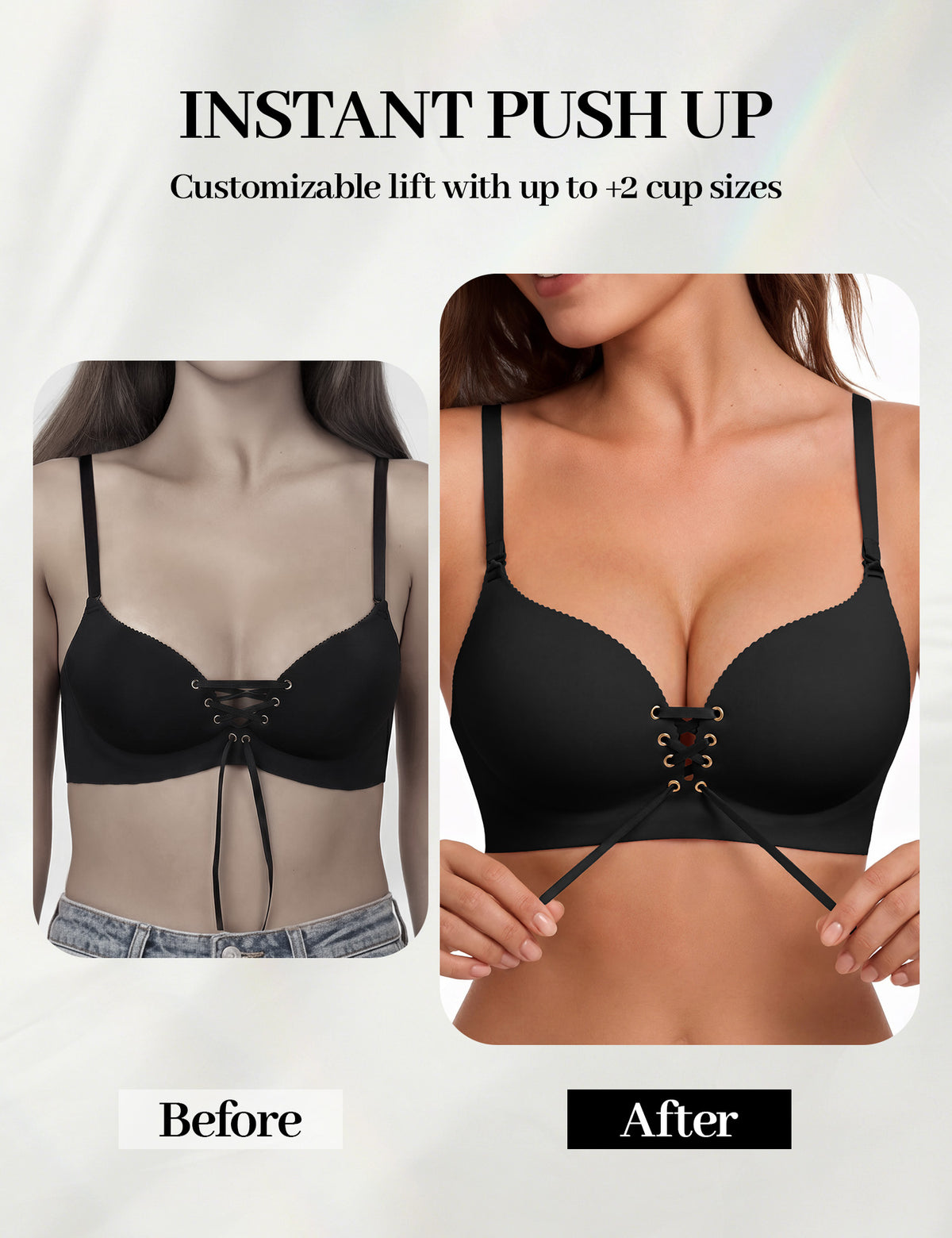 Drawstring Push-Up Bra