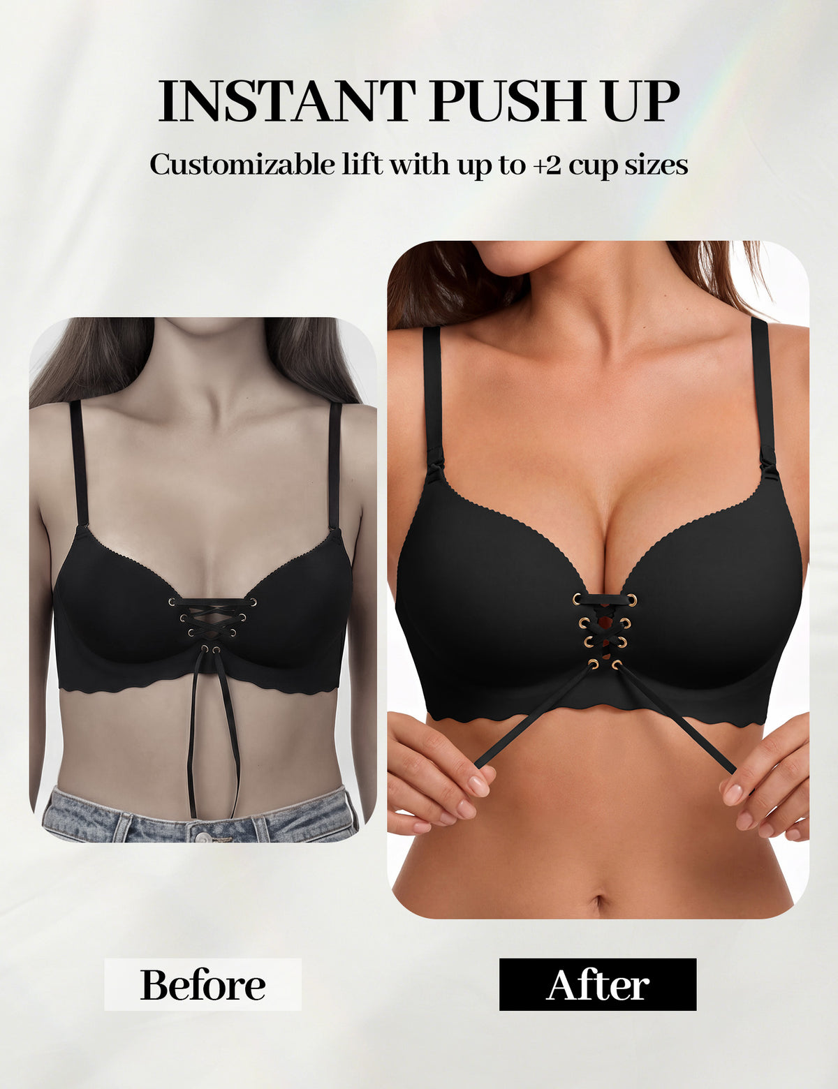Drawstring Push-Up Bra