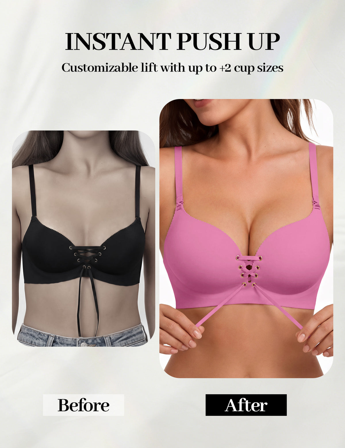 Drawstring Push-Up Bra