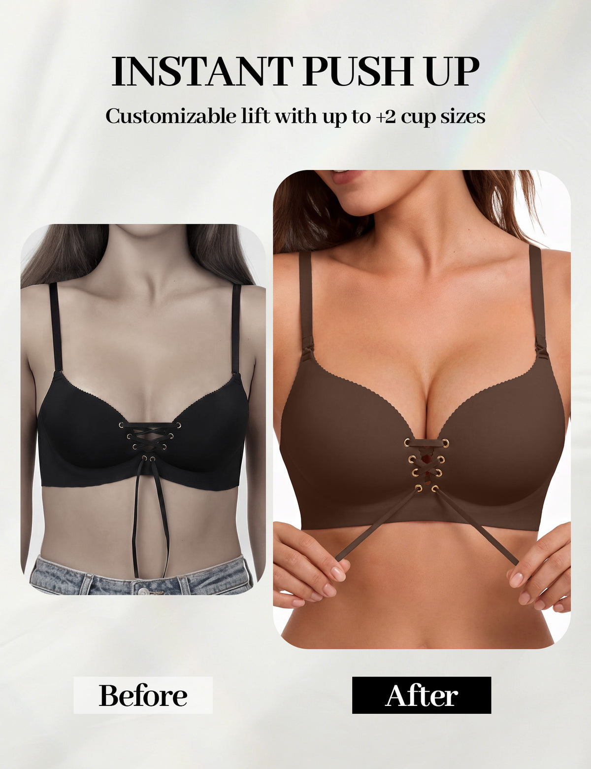 Drawstring Push-Up Bra