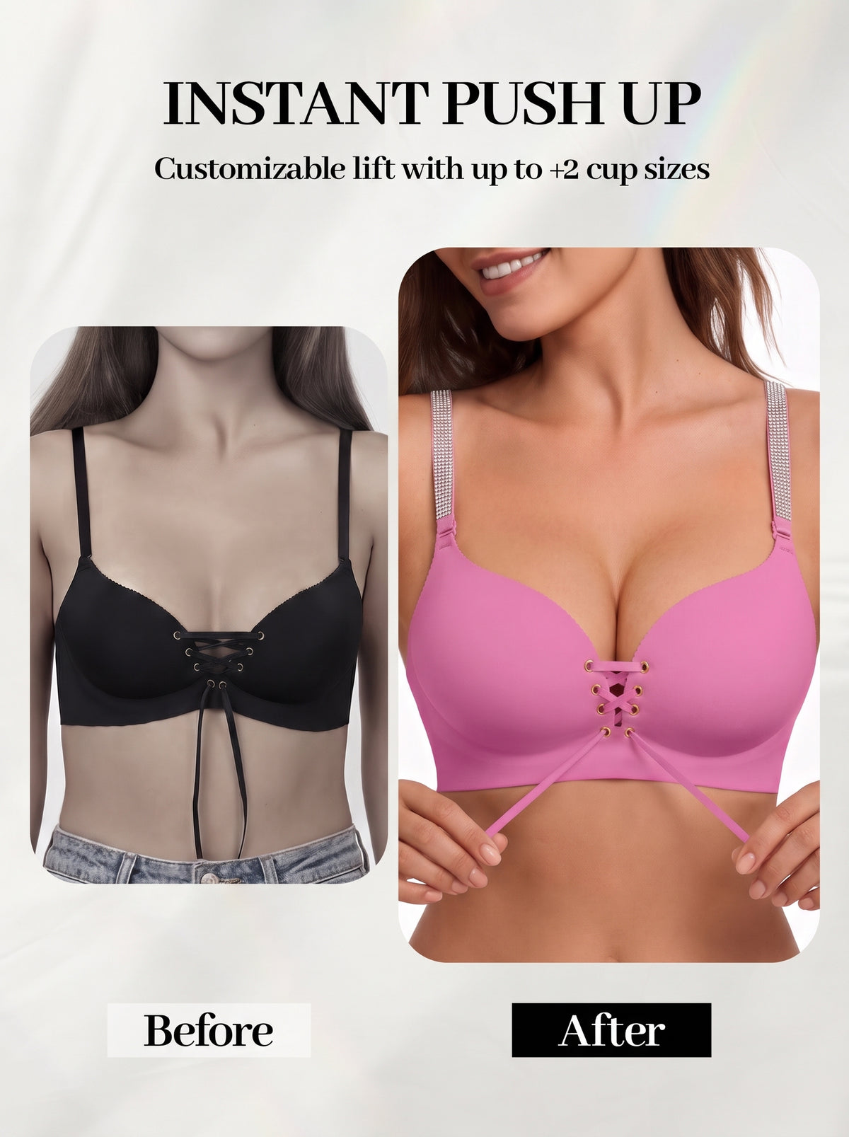Drawstring Push-Up Bra