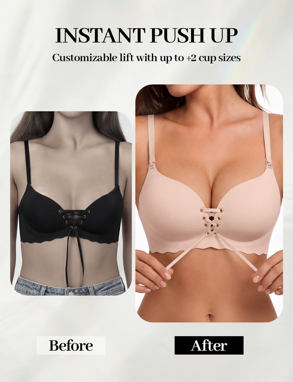 Drawstring Push-Up Bra