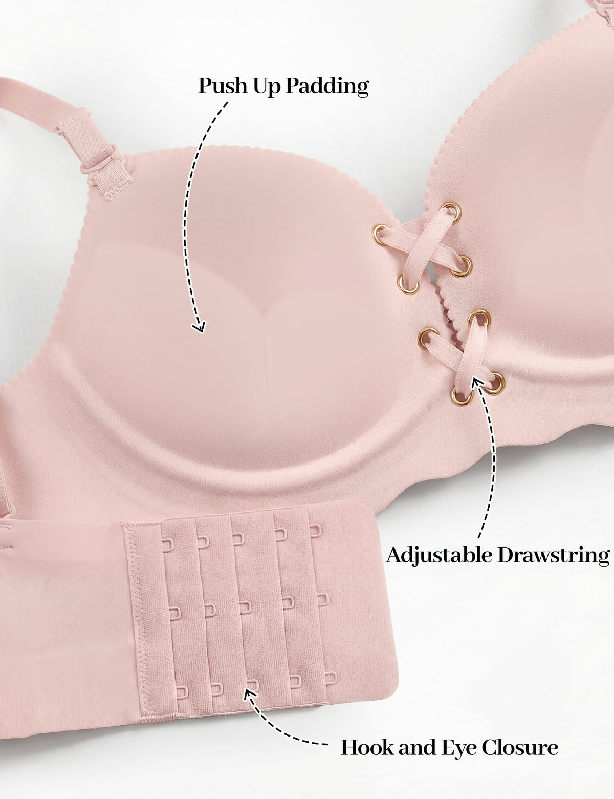 Drawstring Push-Up Bra