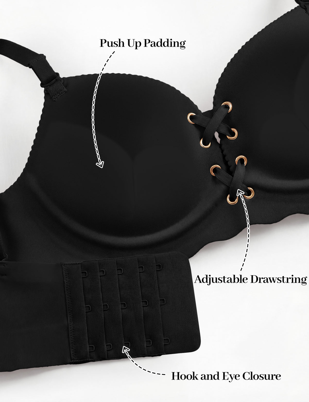 Drawstring Push-Up Bra