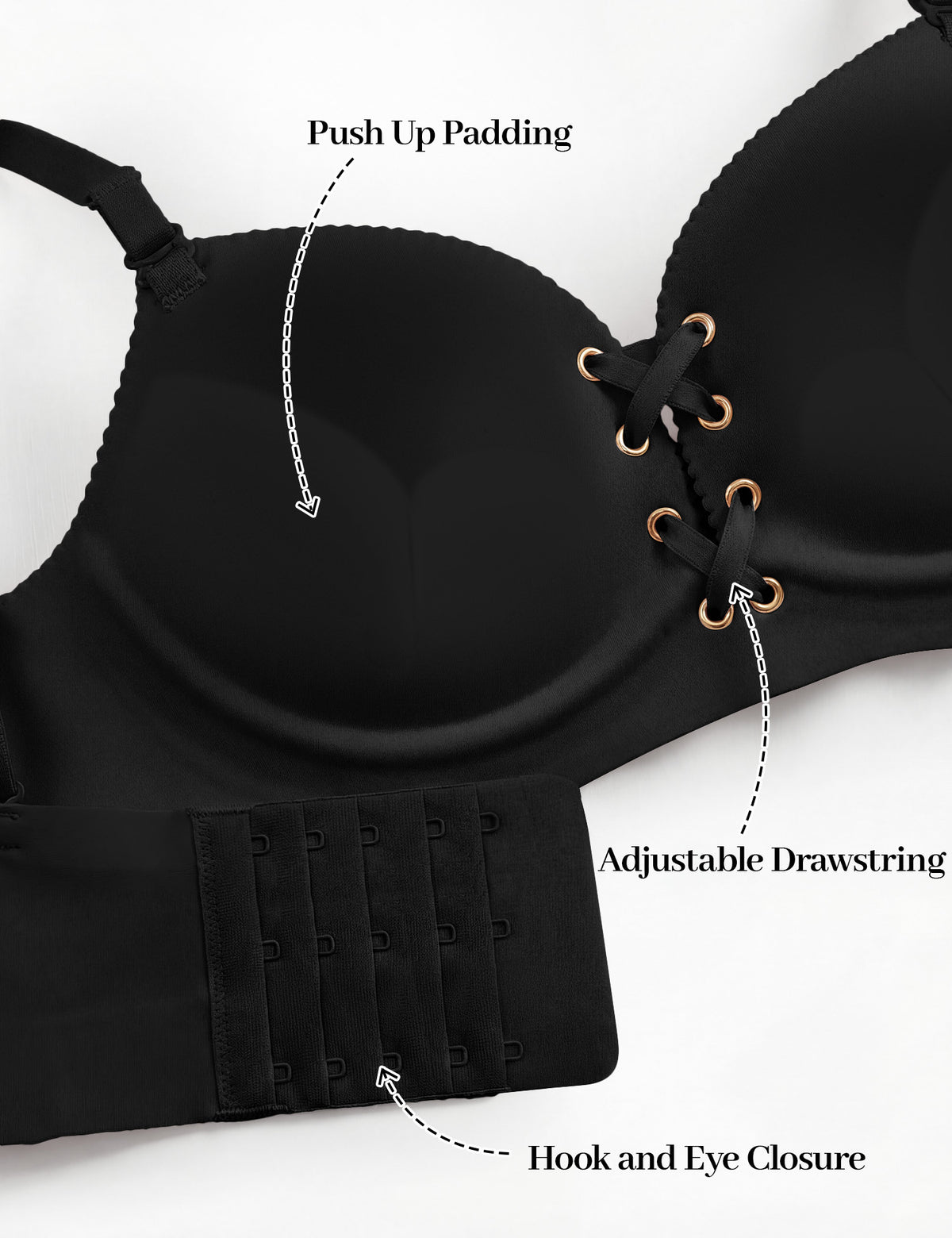 Drawstring Push-Up Bra