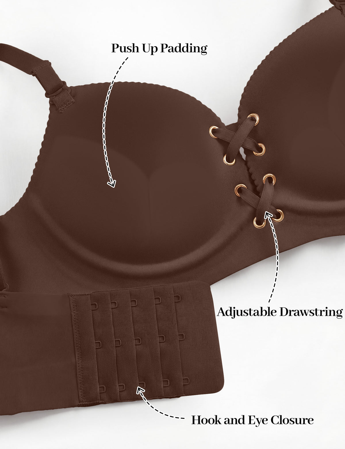 Drawstring Push-Up Bra