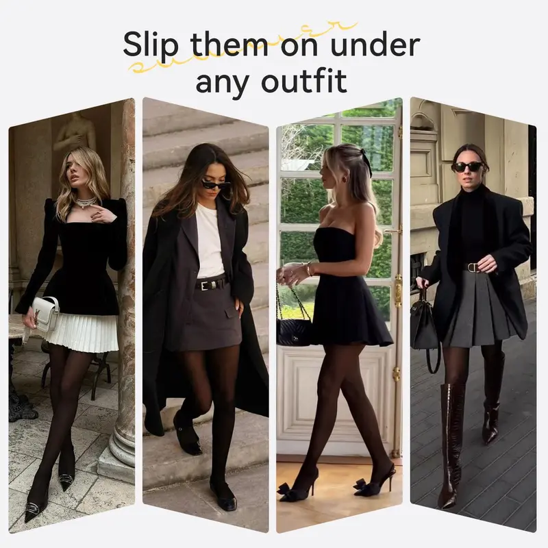 Rip-resistant Strong Black Tights