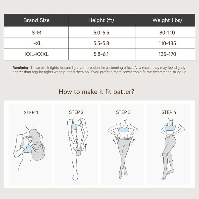 Rip-resistant Strong Black Tights