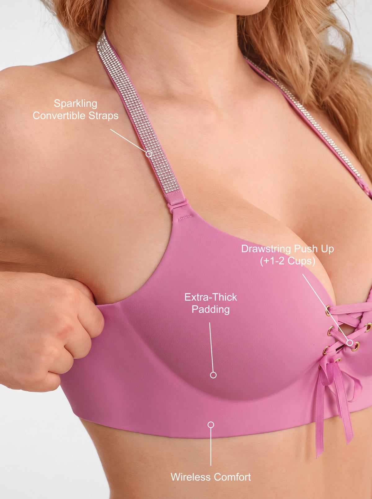 Drawstring Push-Up Bra